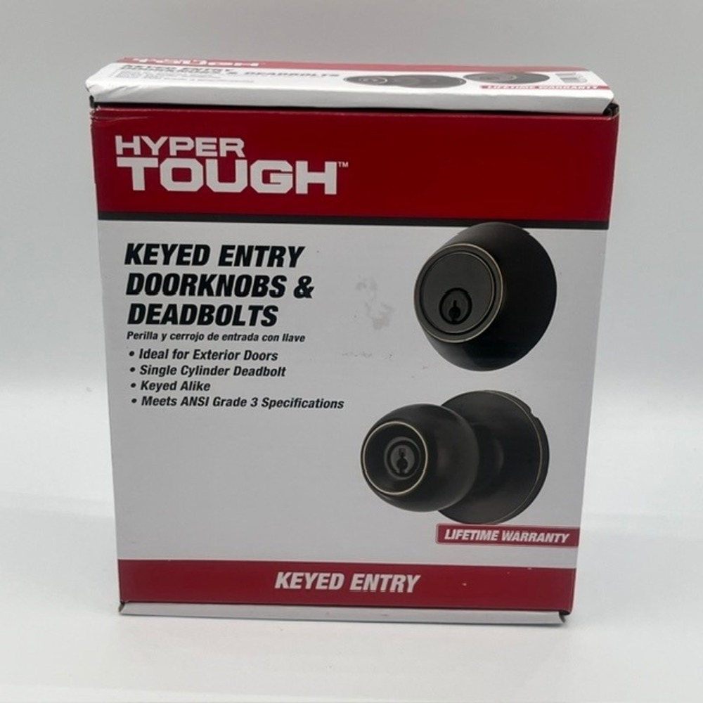 Hyper Tough Keyed Entry Doorknob and Deadbolt Set Oil Rubbed Bronze ANSI Grade 3